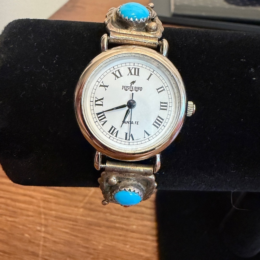 Peyote Bird Designs 925 Silver Turquoise & Coral Watch | Santa Fe Artisan